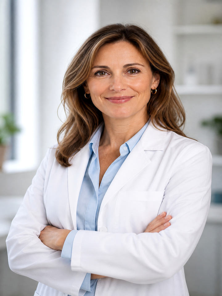 Physician in white coat